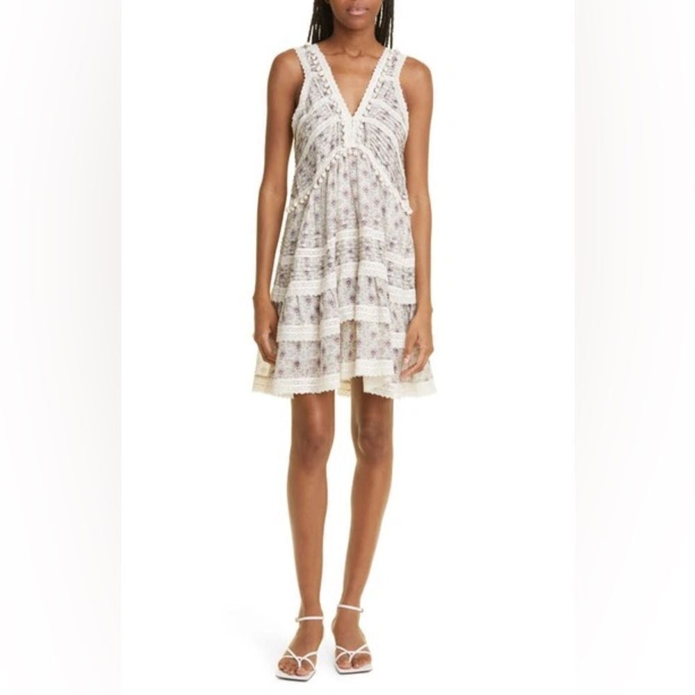 Sea New York Yvonne Print Lace In Lilac Dress Small